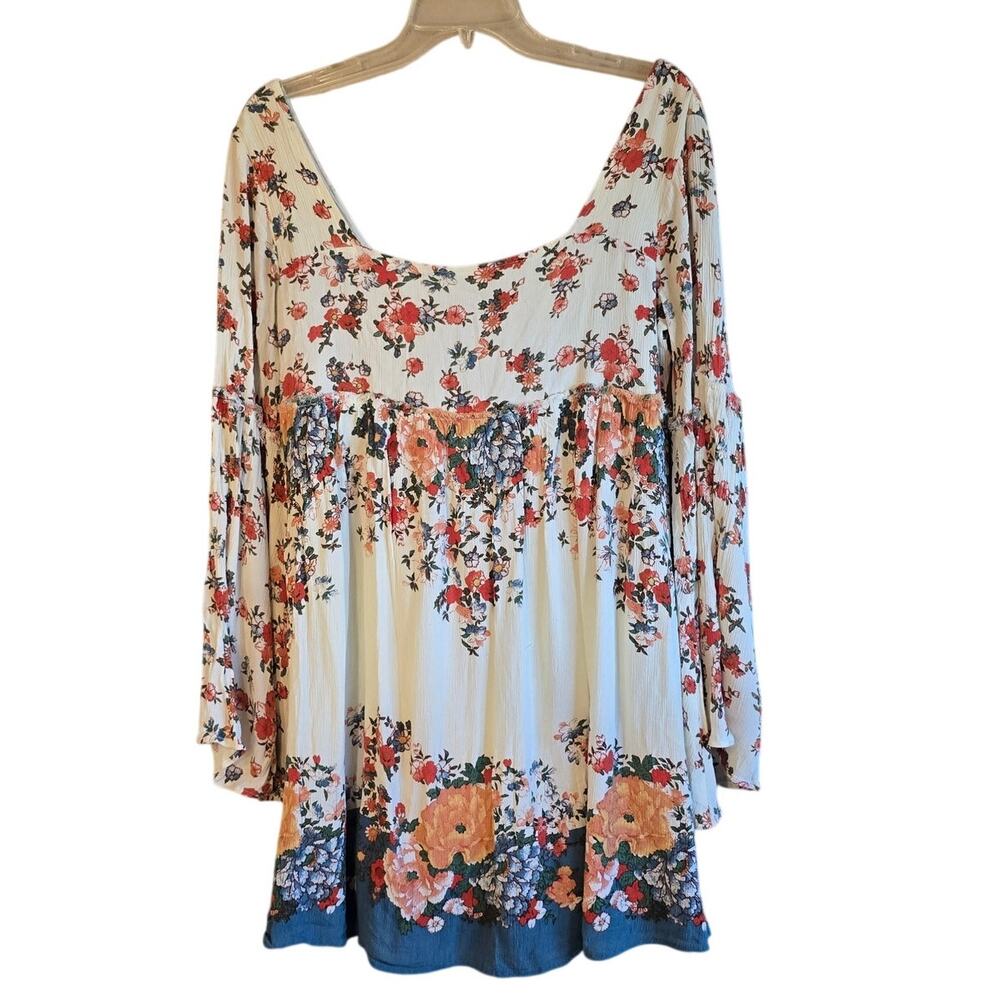Free People modern chinoiserie mini swing dress size large